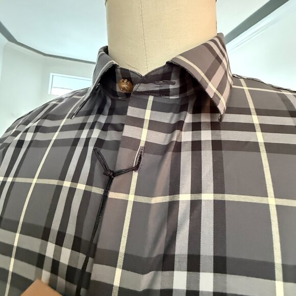 Burberry Men's SHEFFORD Gray Check Short Sleeve Shirt 8084691 - Picture 7 of 14